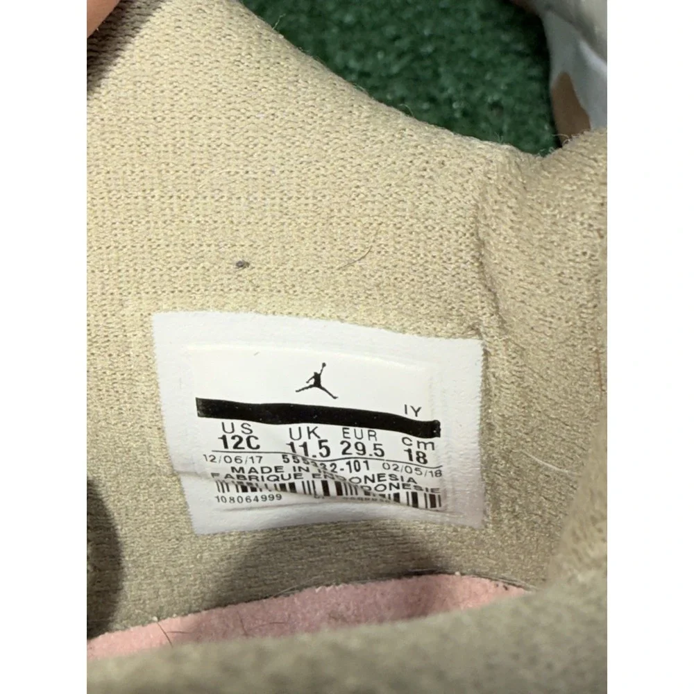Air Jordan Flight Club '91 Toddler Size 12C Beige Pink Walking Shoes Sneakers‎